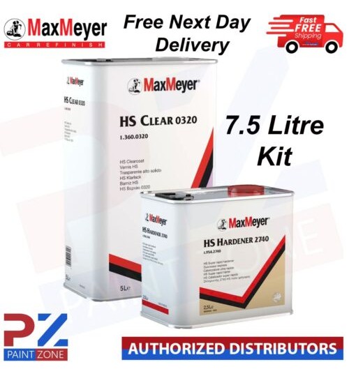 MAXMEYER HS CLEAR LACQUER 0320 - WITH HS SUPER RAPID HARDENER 2740 7.5 LITRE KIT